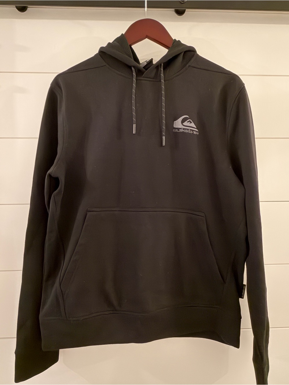 Men’s Quiksilver Black Logo Pullover Hoodie size M VGUC